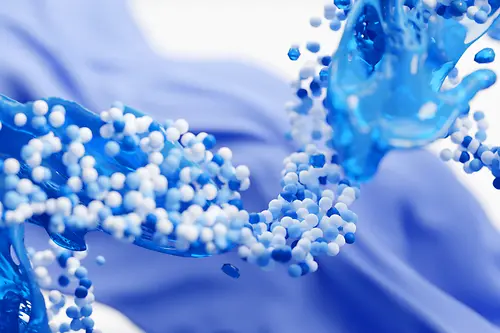 Imagen abstracta en colores azules que simboliza un proceso de lavado.