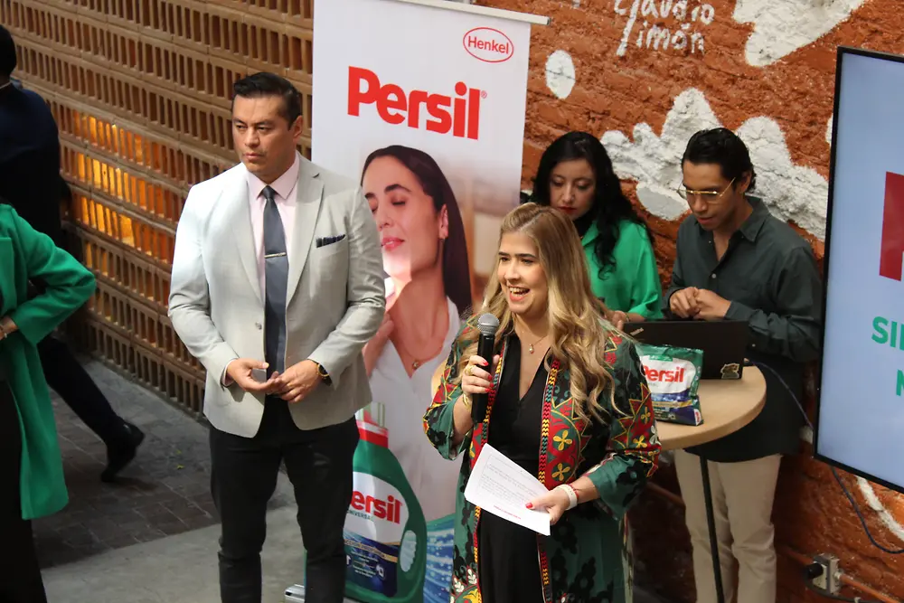 Cynthia Rios, vocera de Henkel, durante el relanzamiento de Persil en México